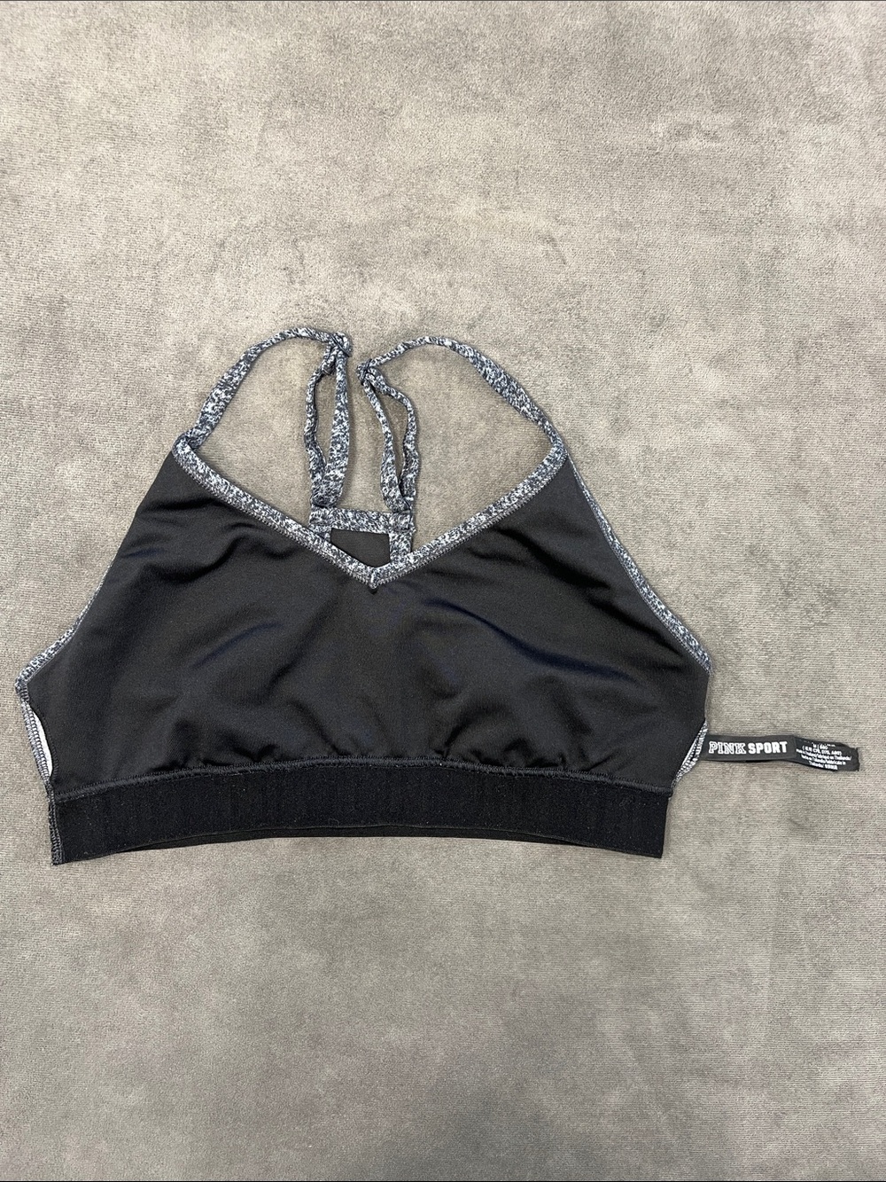 PINK Victoria's Secret Heathered Charcoal Ultimate Lightly Lines Sports Bra M - Picture 8 of 11